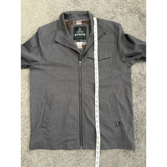 NWOT Prana Zion Bomber Jacket Men Medium Gray Full Zip Pockets Nylon Stretch - Picture 10 of 14